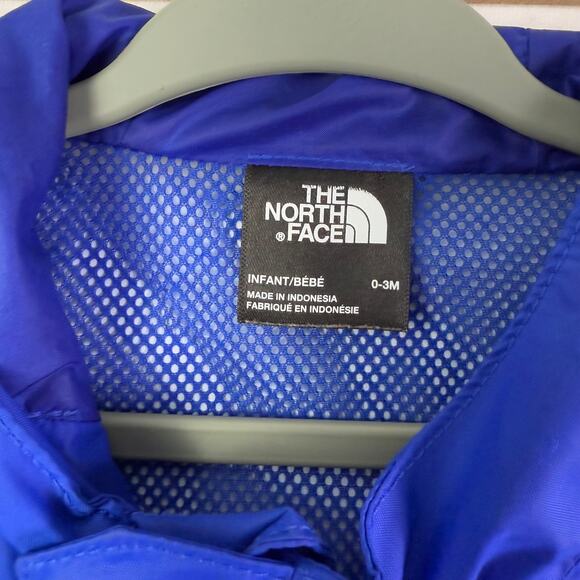 The North Face Infant 0-3M Blue DryVent Hooded Windbreaker Rain Jacket - Picture 3 of 4